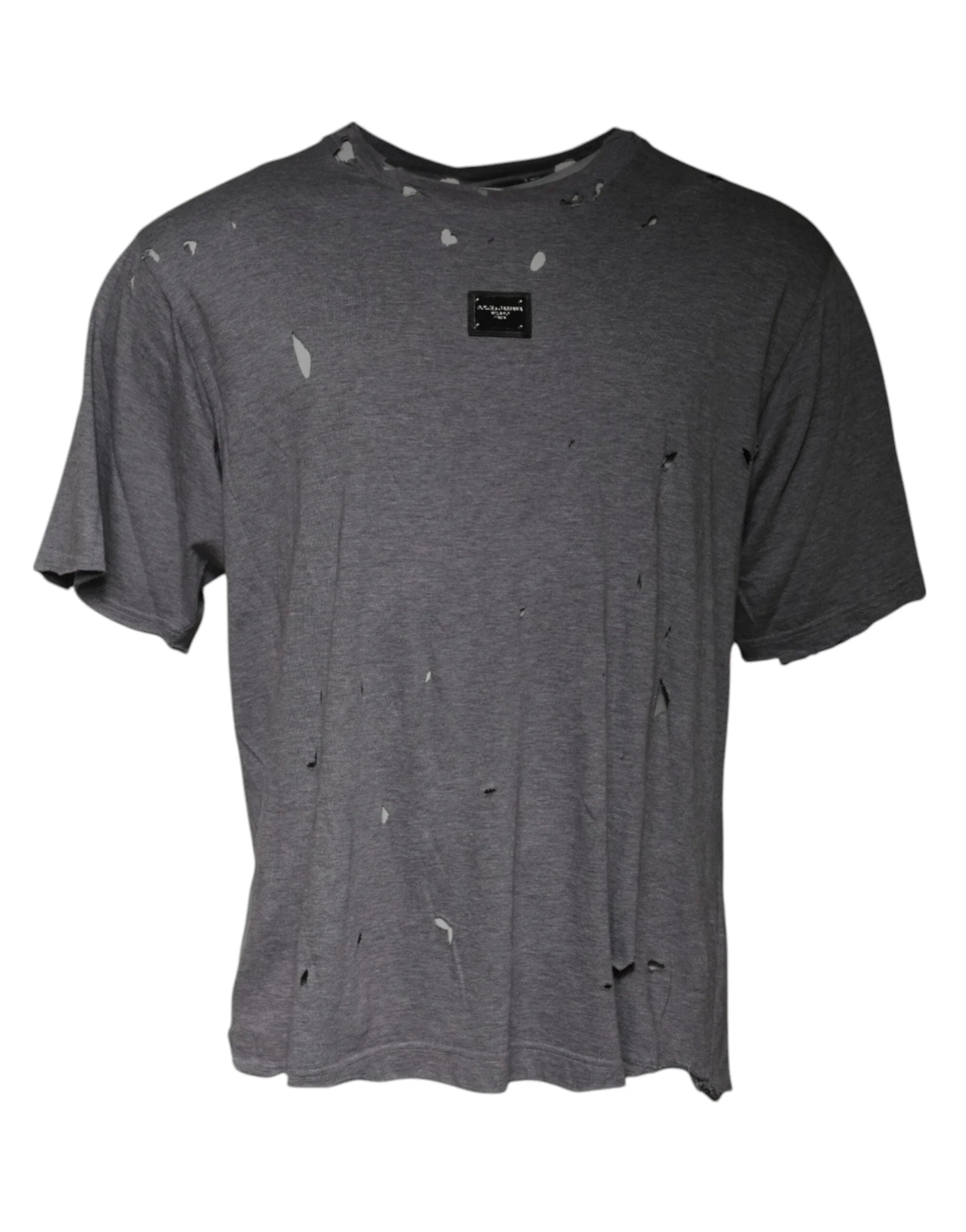 Dolce & Gabbana T-Shirts IT54 | XL Dolce & Gabbana Gray Logo Crew Neck Short Sleeves T-shirt