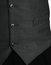Dolce & Gabbana Vests IT48 | M Dolce & Gabbana Gray Wool Formal Dress Waistcoat Vest