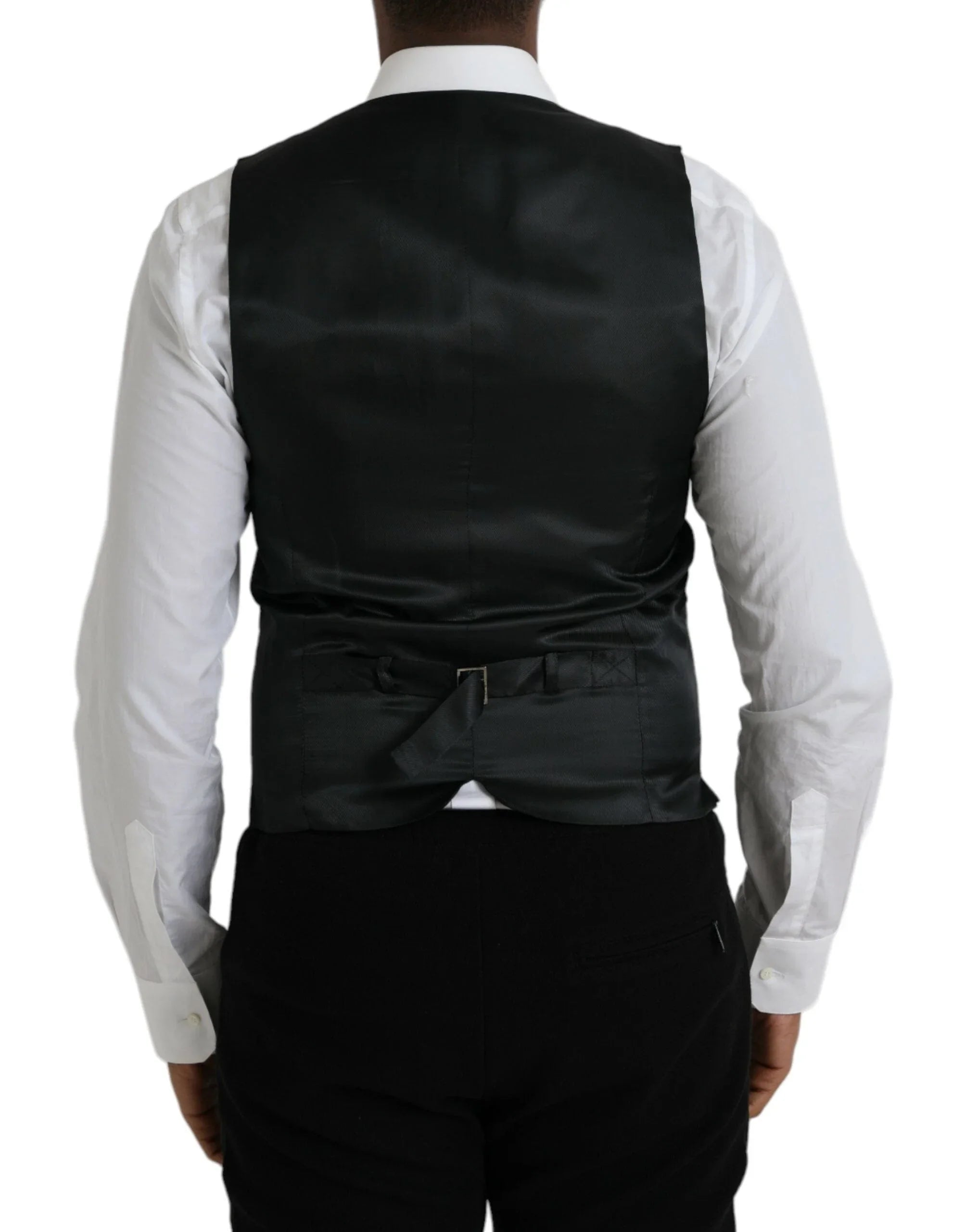 Dolce & Gabbana Vests IT48 | M Dolce & Gabbana Gray Wool Formal Dress Waistcoat Vest