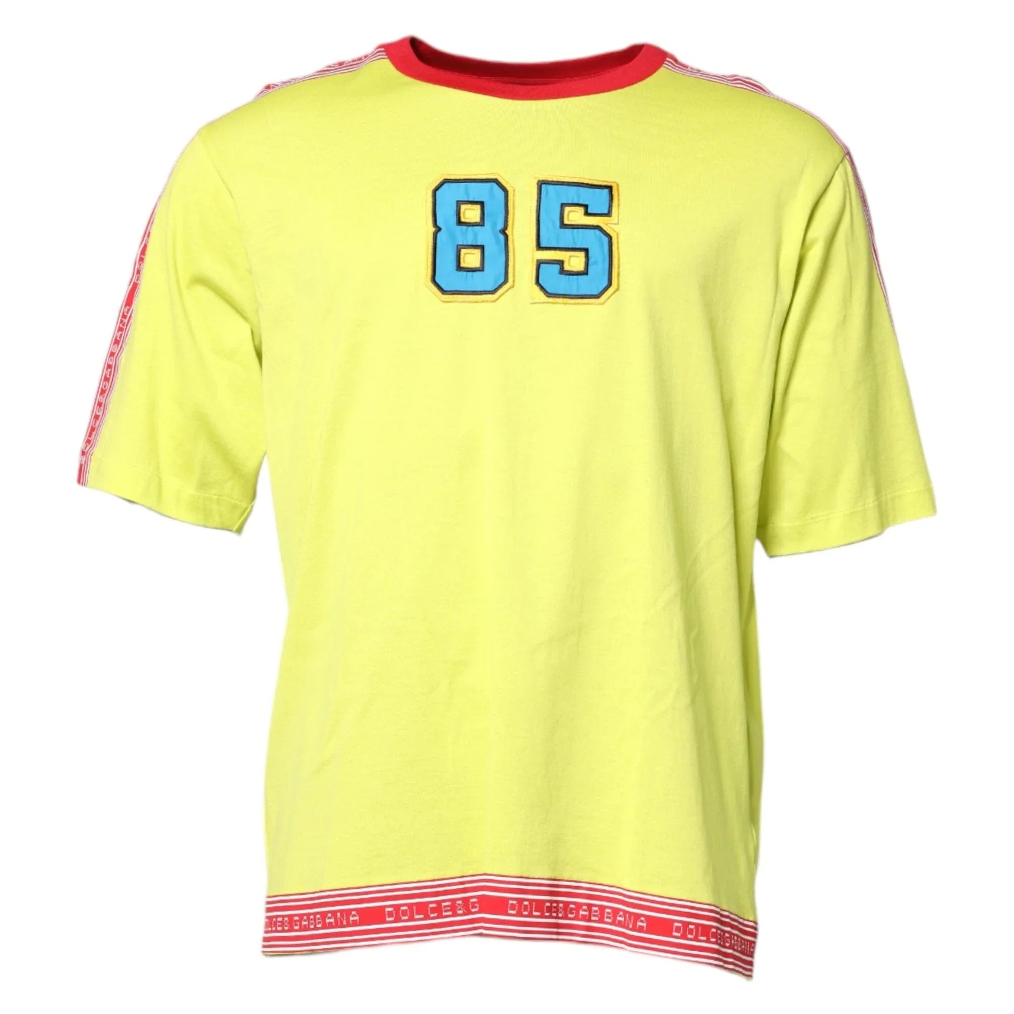 Dolce & Gabbana T-Shirts IT52 | XL Dolce & Gabbana Green Cotton 85 Patch Crew Neck T-shirt