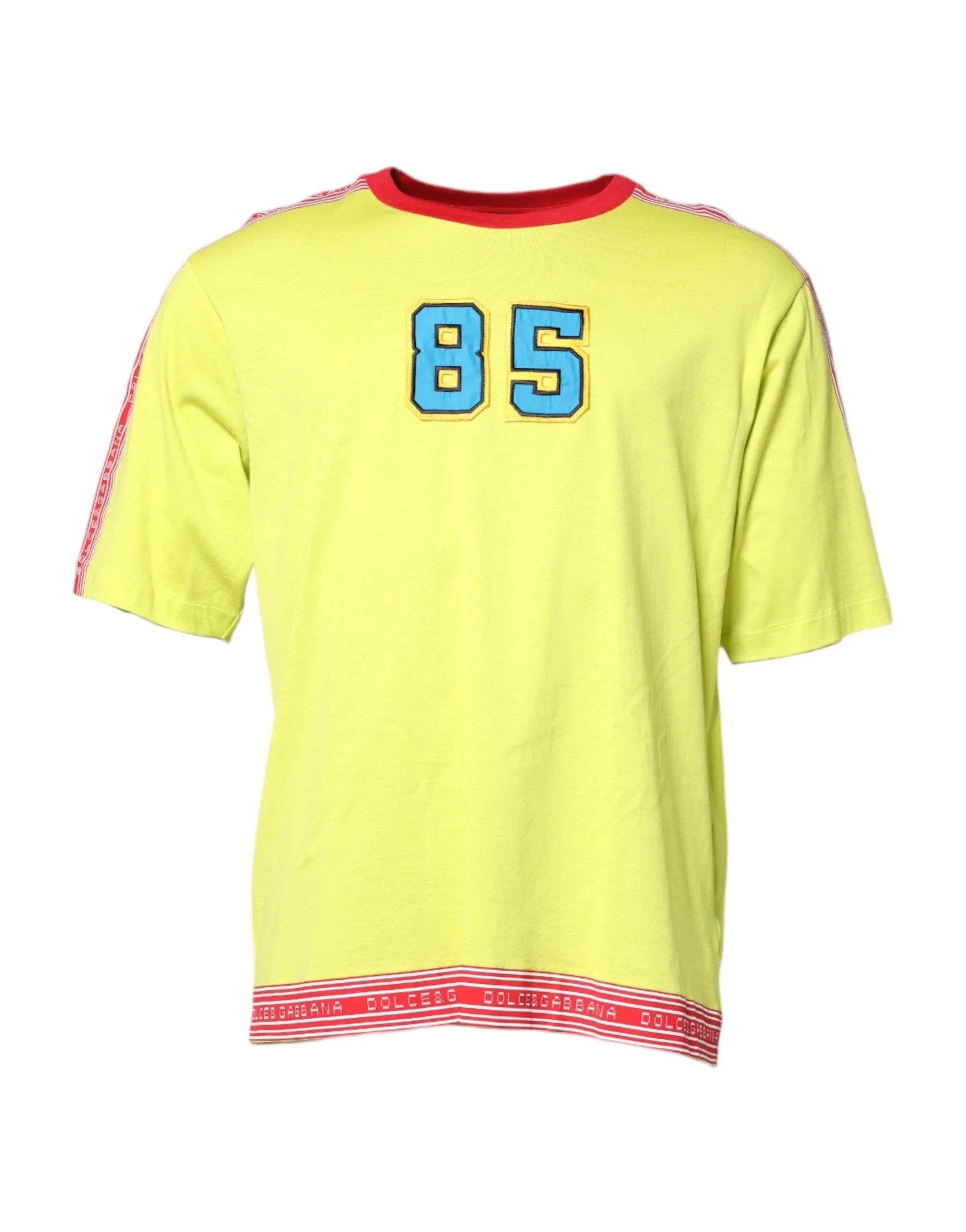 Dolce & Gabbana T-Shirts IT52 | XL Dolce & Gabbana Green Cotton 85 Patch Crew Neck T-shirt