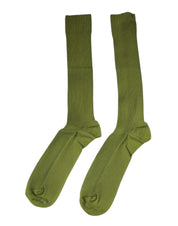 Dolce & Gabbana L Dolce & Gabbana Green Cotton Logo Over The Calf Socks