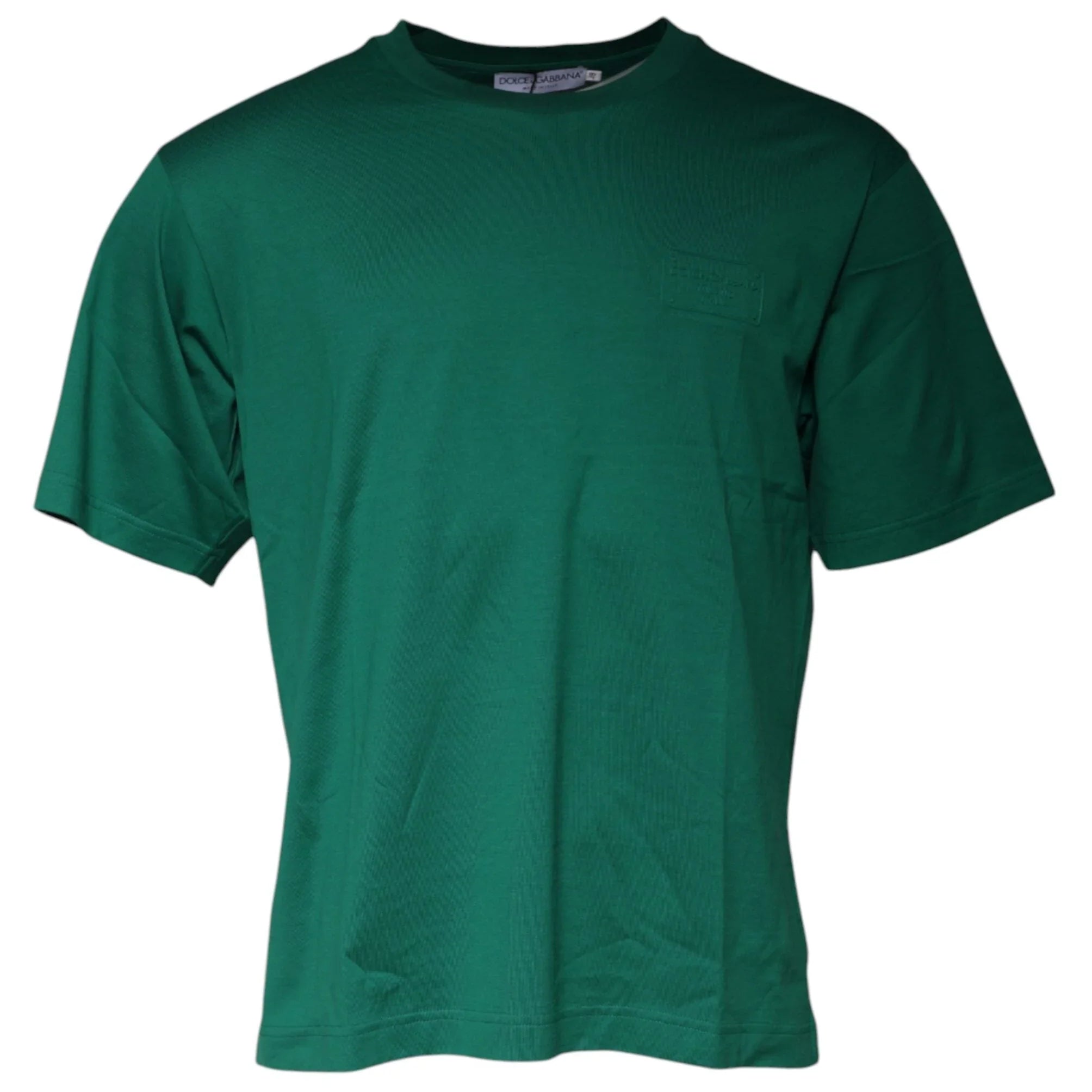 Dolce & Gabbana T-Shirts IT48 | M Dolce & Gabbana Green Logo Crew Neck Short Sleeves T-shirt