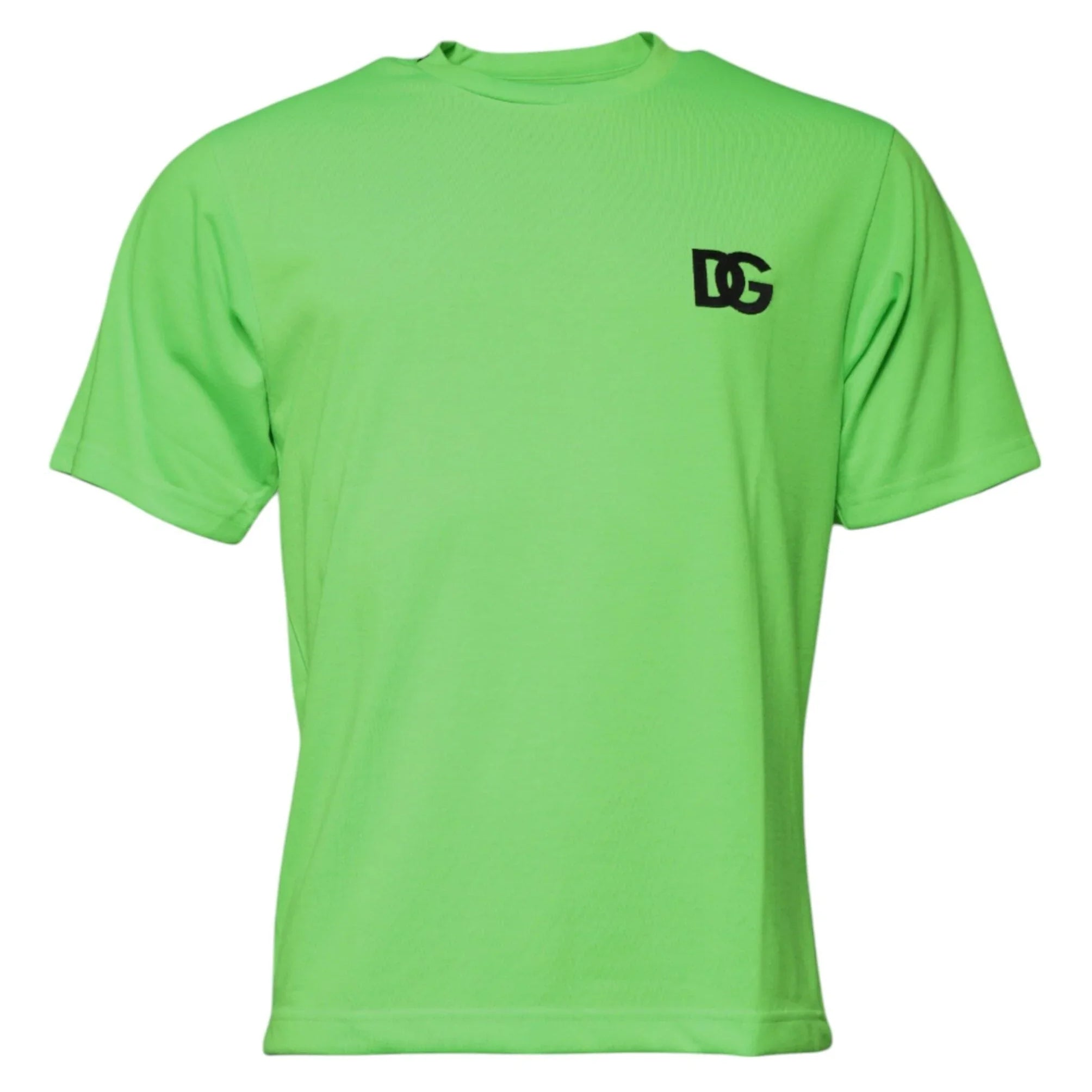 Dolce & Gabbana T-Shirts IT44 | XS Dolce & Gabbana Green Logo Polyester Crew Neck T-shirt