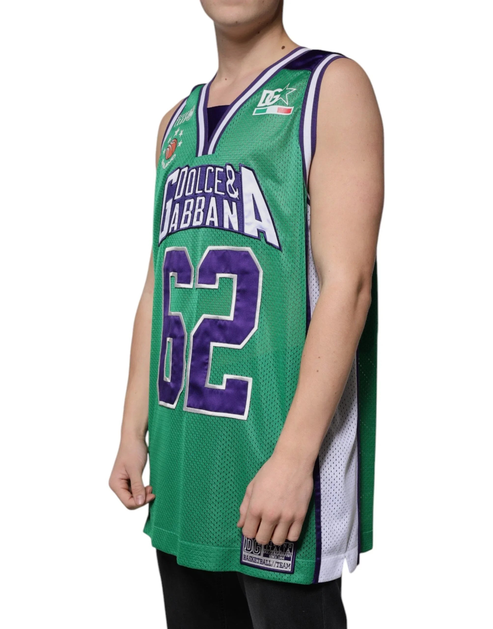 Dolce & Gabbana T-Shirts ÌT40| XXS Dolce & Gabbana Green Polyester Jersey Sleeveless T-shirt
