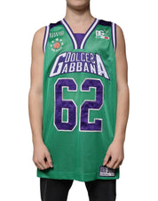 Dolce & Gabbana T-Shirts ÌT40| XXS Dolce & Gabbana Green Polyester Jersey Sleeveless T-shirt