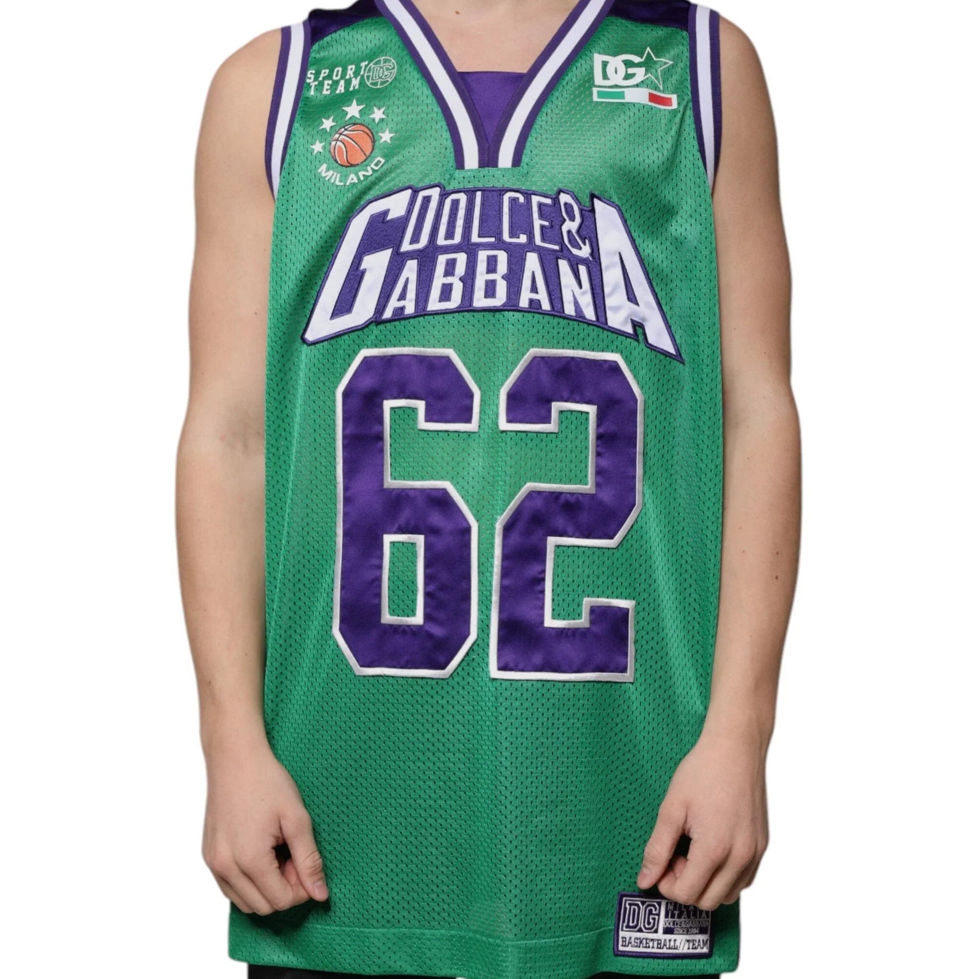 Dolce & Gabbana T-Shirts ÌT40| XXS Dolce & Gabbana Green Polyester Jersey Sleeveless T-shirt