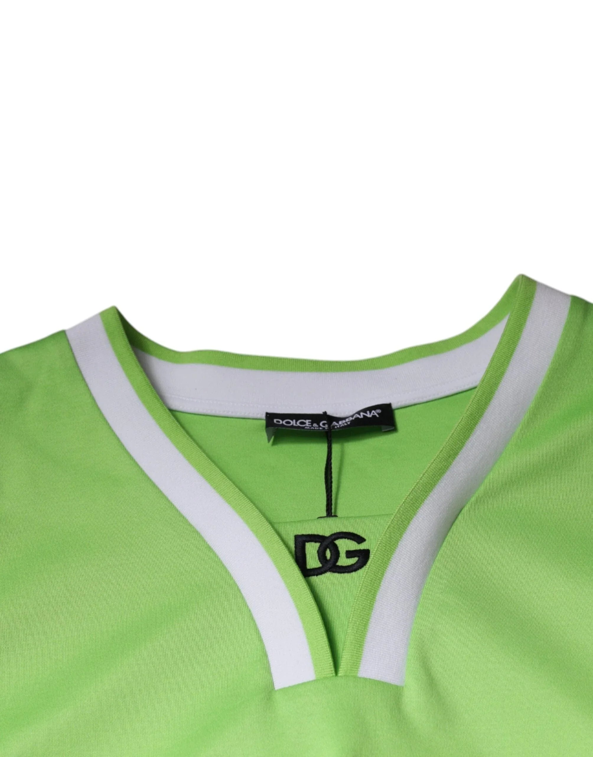 Dolce & Gabbana T-Shirts IT48 | M Dolce & Gabbana Green Polyester Jersey Sleeveless T-shirt