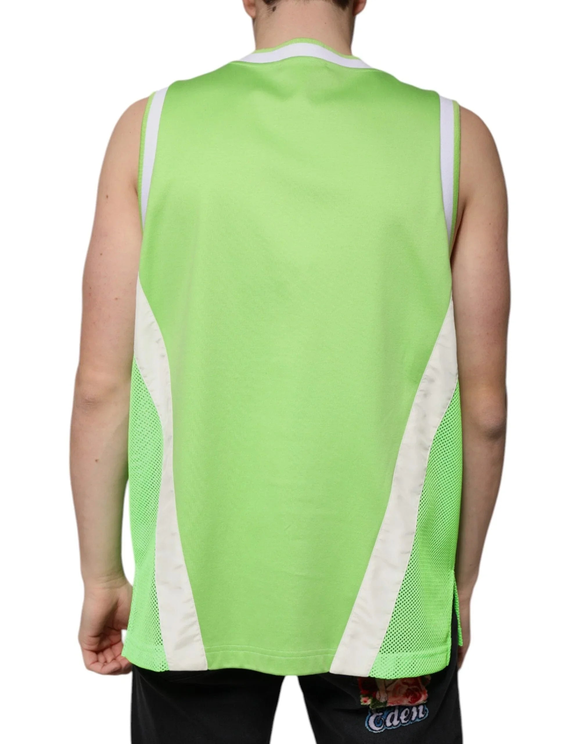 Dolce & Gabbana T-Shirts IT48 | M Dolce & Gabbana Green Polyester Jersey Sleeveless T-shirt