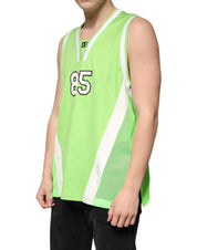 Dolce & Gabbana T-Shirts IT48 | M Dolce & Gabbana Green Polyester Jersey Sleeveless T-shirt