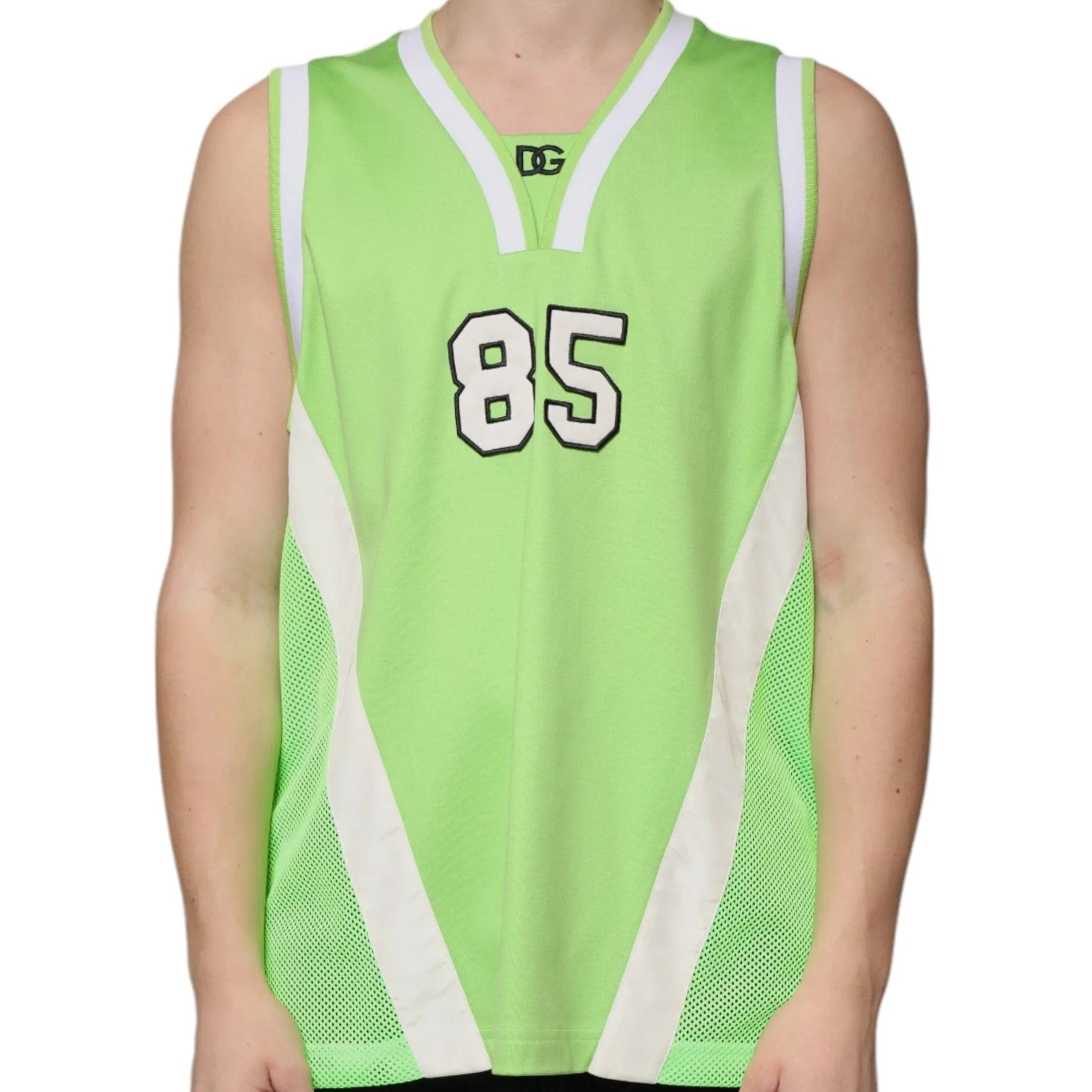 Dolce & Gabbana T-Shirts IT48 | M Dolce & Gabbana Green Polyester Jersey Sleeveless T-shirt