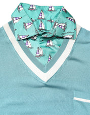 Dolce & Gabbana Premium Polos IT44 | XS Dolce & Gabbana Green Printed Collared Short Sleeve T-shirt