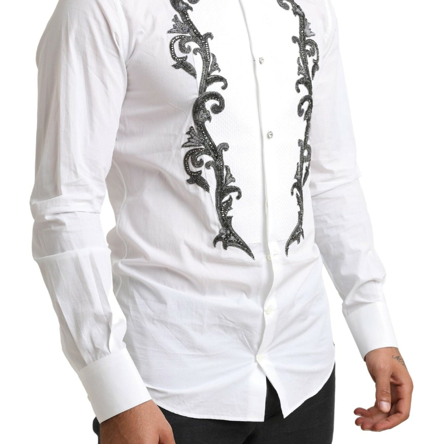 Dolce & Gabbana Shirts IT38 | XS Dolce & Gabbana Italian Designer Slim Fit Tuxedo Shirt