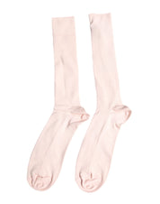 Dolce & Gabbana L Dolce & Gabbana Ivory Cotton Stretch Logo Over Calf Socks