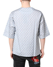 Dolce & Gabbana T-Shirts Dolce & Gabbana Light Blue Graphic Print Short Sleeve T-shirt