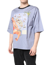 Dolce & Gabbana T-Shirts IT50 | L Dolce & Gabbana Light Blue Graphic Print Short Sleeve T-shirt