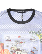 Dolce & Gabbana T-Shirts IT50 | L Dolce & Gabbana Light Blue Graphic Print Short Sleeve T-shirt