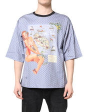Dolce & Gabbana T-Shirts IT50 | L Dolce & Gabbana Light Blue Graphic Print Short Sleeve T-shirt