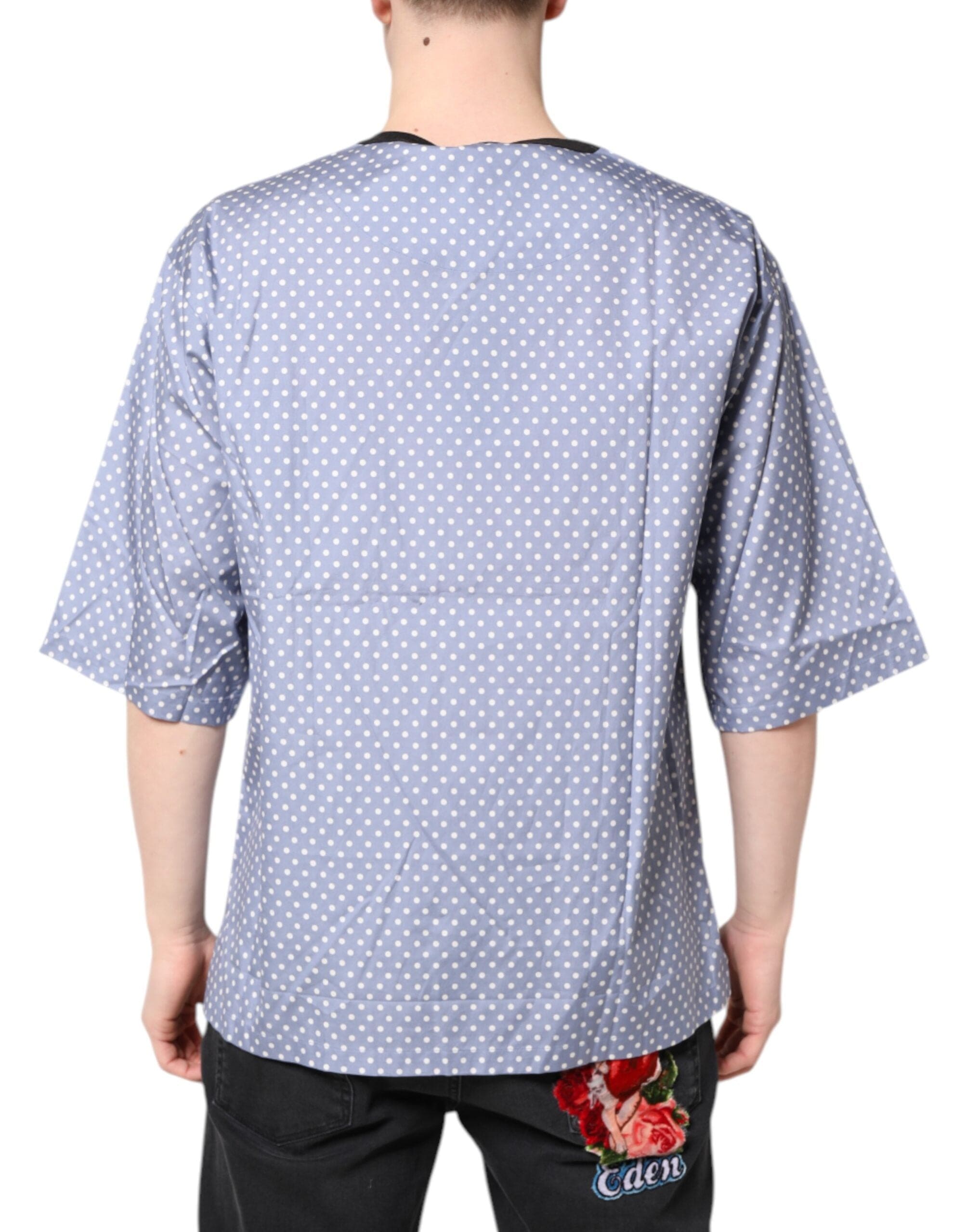 Dolce & Gabbana T-Shirts IT50 | L Dolce & Gabbana Light Blue Graphic Print Short Sleeve T-shirt