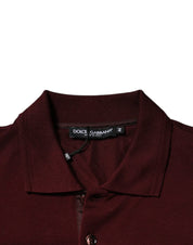 Dolce & Gabbana Premium Polos IT44 | XS Dolce & Gabbana Maroon Collared Short Sleeves Polo T-shirt