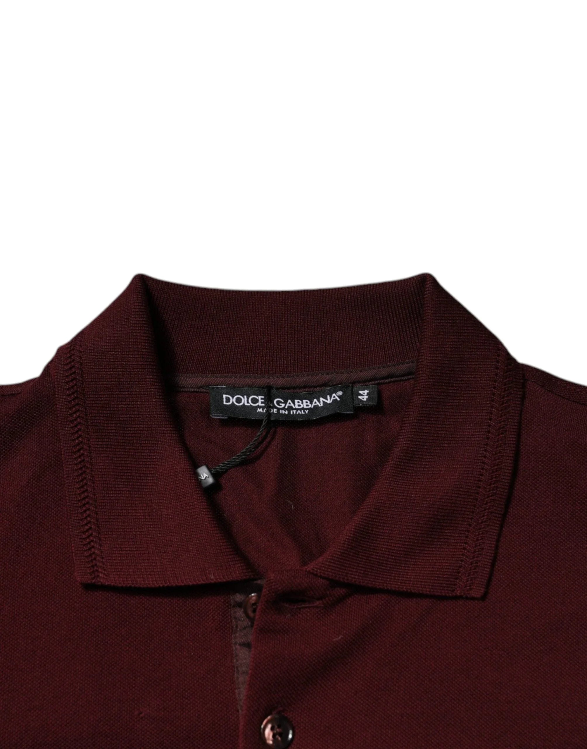 Dolce & Gabbana Premium Polos IT44 | XS Dolce & Gabbana Maroon Collared Short Sleeves Polo T-shirt