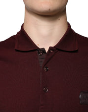 Dolce & Gabbana Premium Polos IT44 | XS Dolce & Gabbana Maroon Collared Short Sleeves Polo T-shirt