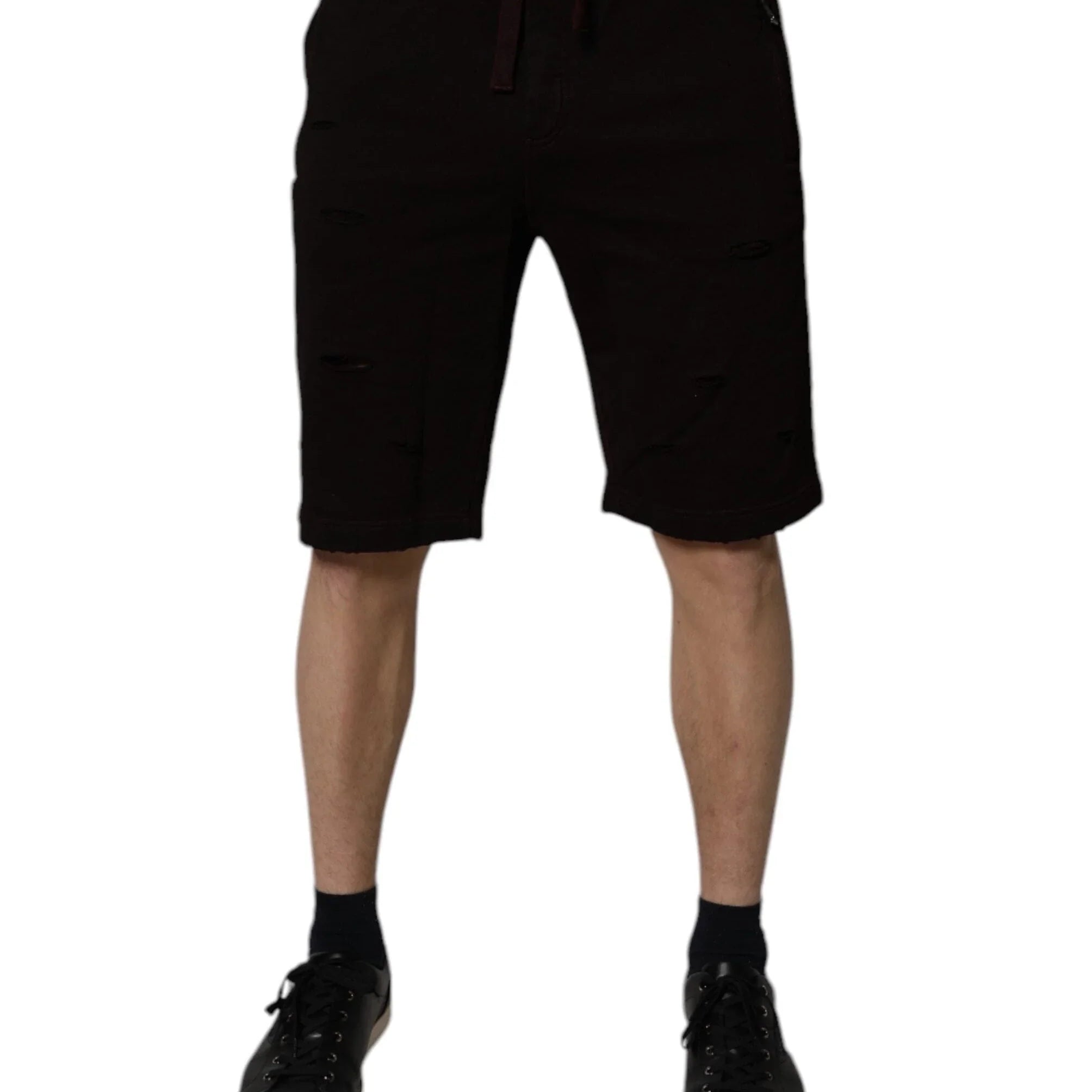 Chino Shorts Dolce & Gabbana Maroon Cotton Sweatshorts Men Bermuda Shorts