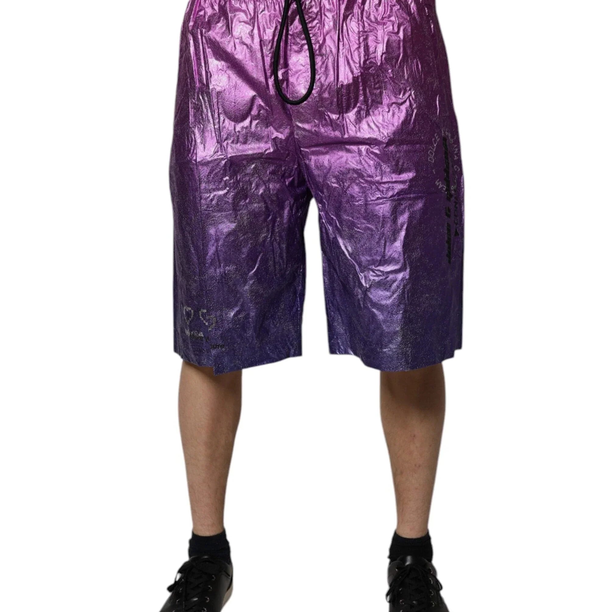 Chino Shorts IT48 | M Dolce & Gabbana Metallic Pink Purple Two Tone Bermuda Shorts
