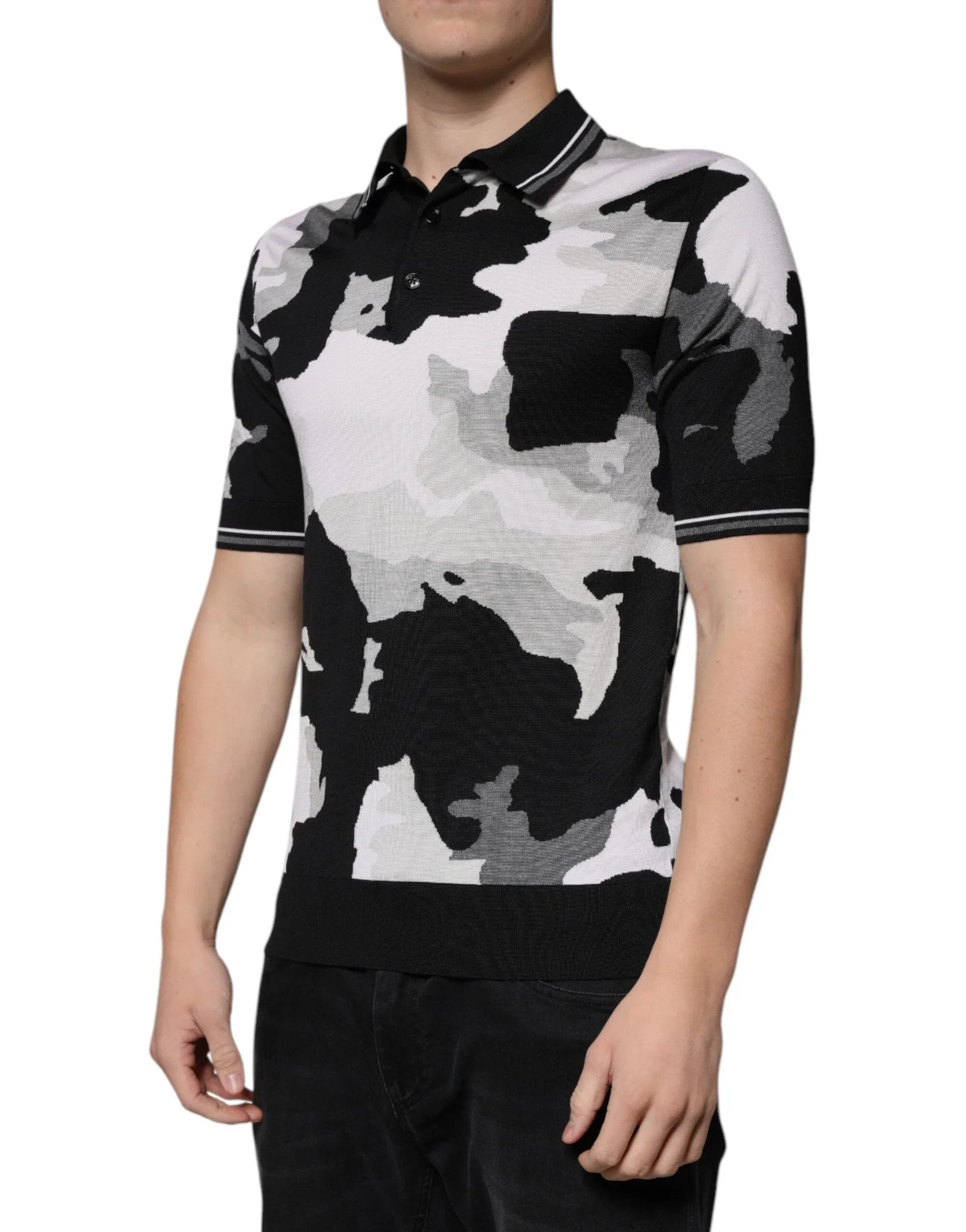 Dolce & Gabbana Premium Polos IT46 | S Dolce & Gabbana Multicolor Camouflage Collared Polo T-shirt