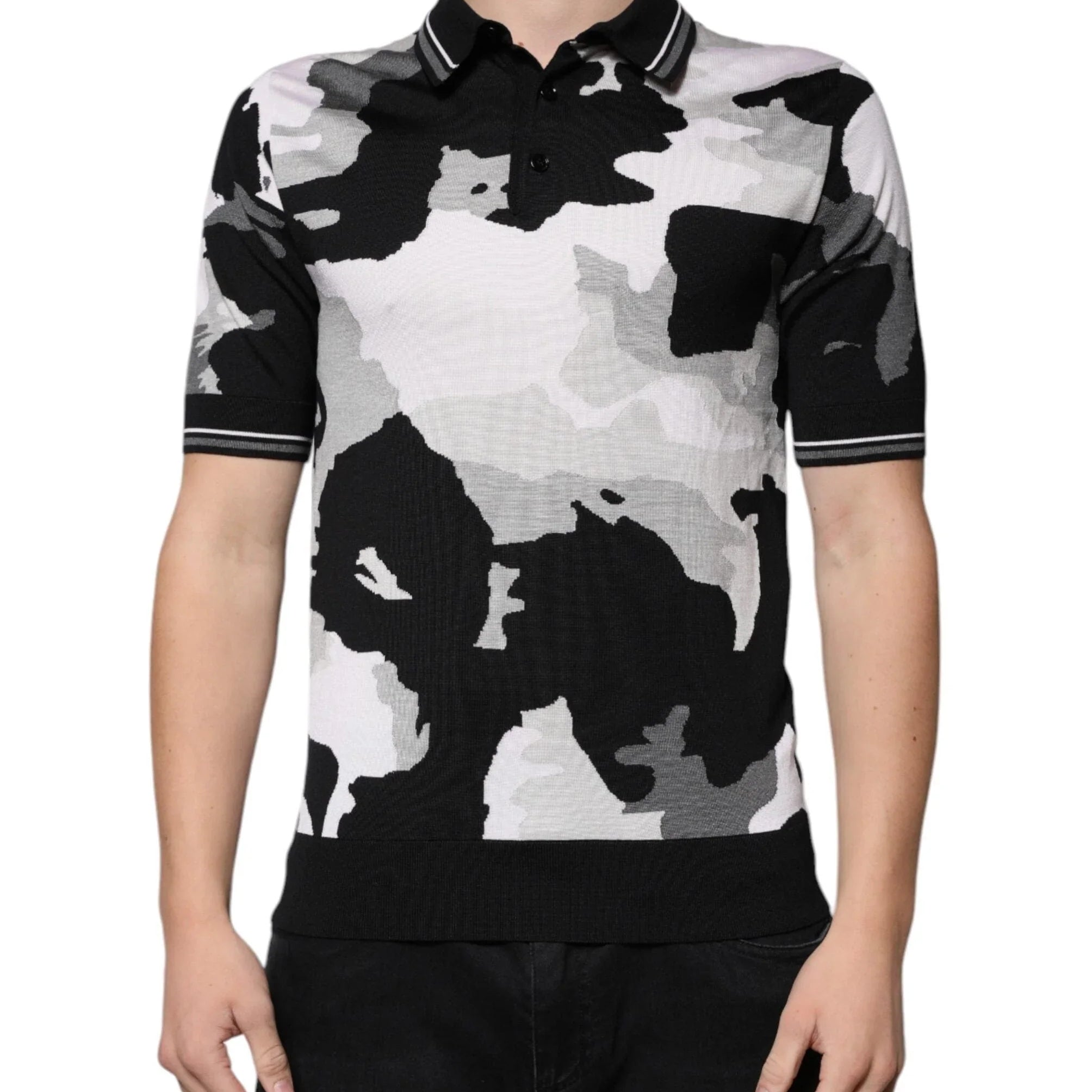Dolce & Gabbana Premium Polos IT46 | S Dolce & Gabbana Multicolor Camouflage Collared Polo T-shirt