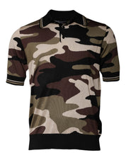 Dolce & Gabbana Premium Polos IT50 | L Dolce & Gabbana Multicolor Camouflage Collared Polo T-shirt