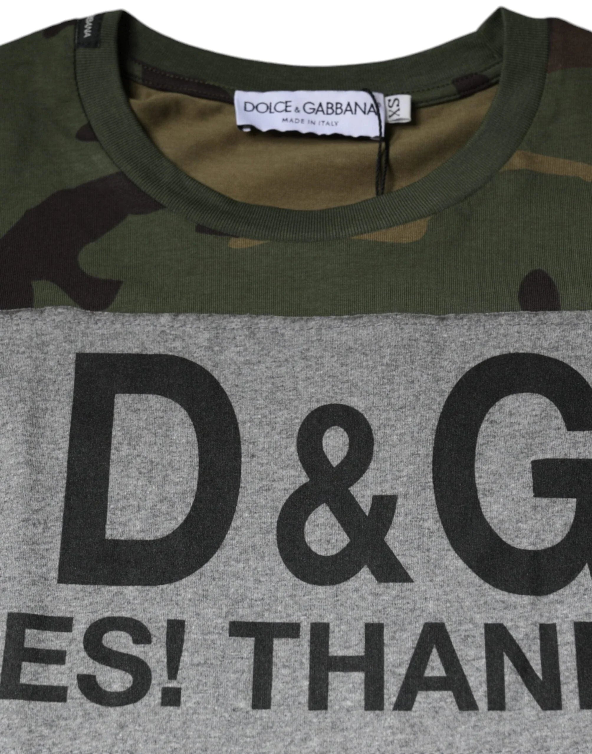 Dolce & Gabbana T-Shirts IT44 | XS Dolce & Gabbana Multicolor Camouflage Cotton Crew Neck T-shirt