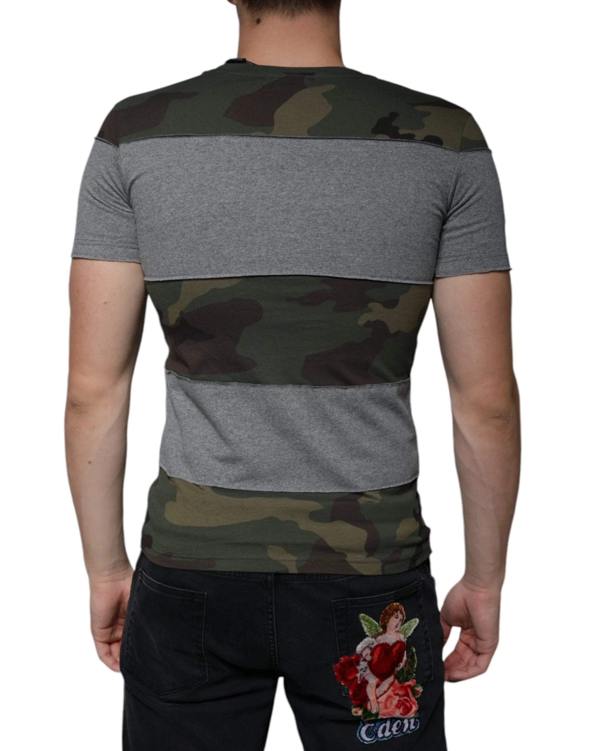 Dolce & Gabbana T-Shirts IT44 | XS Dolce & Gabbana Multicolor Camouflage Cotton Crew Neck T-shirt