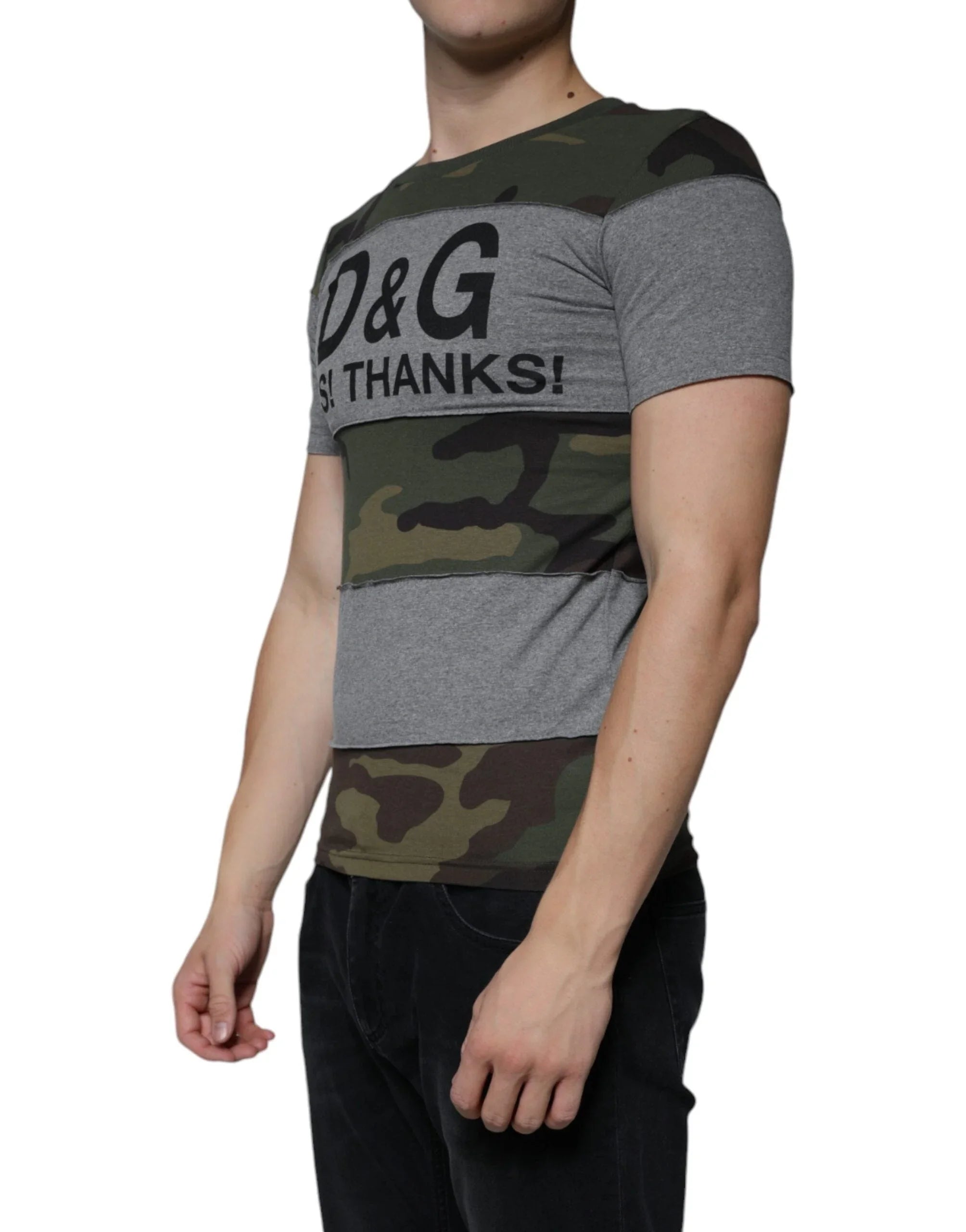 Dolce & Gabbana T-Shirts IT44 | XS Dolce & Gabbana Multicolor Camouflage Cotton Crew Neck T-shirt