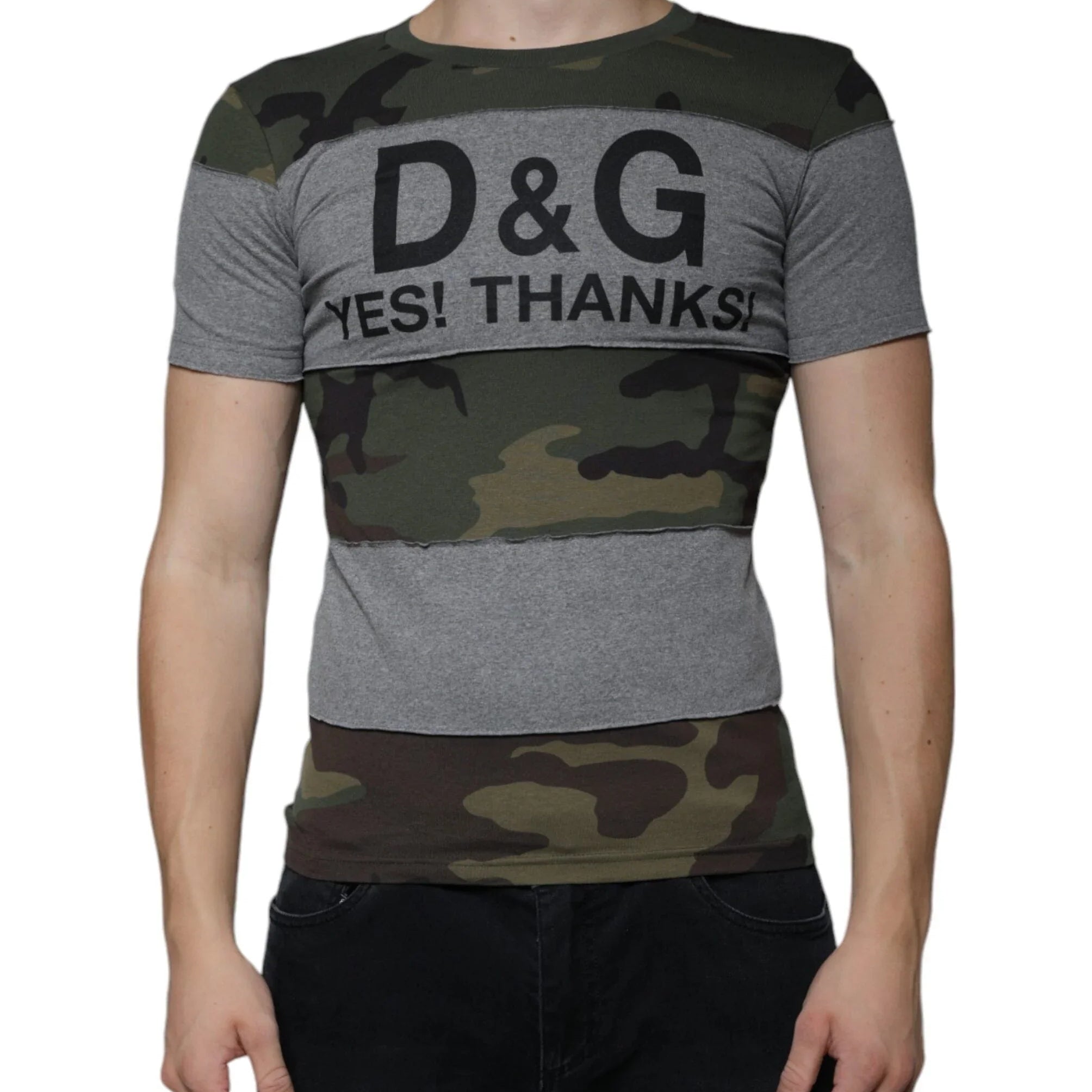 Dolce & Gabbana T-Shirts IT44 | XS Dolce & Gabbana Multicolor Camouflage Cotton Crew Neck T-shirt