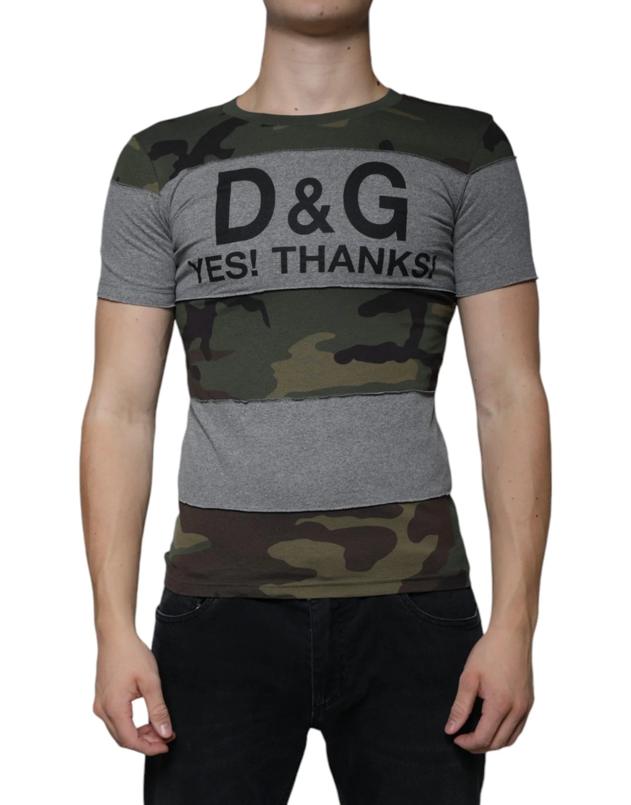 Dolce & Gabbana T-Shirts IT44 | XS Dolce & Gabbana Multicolor Camouflage Cotton Crew Neck T-shirt