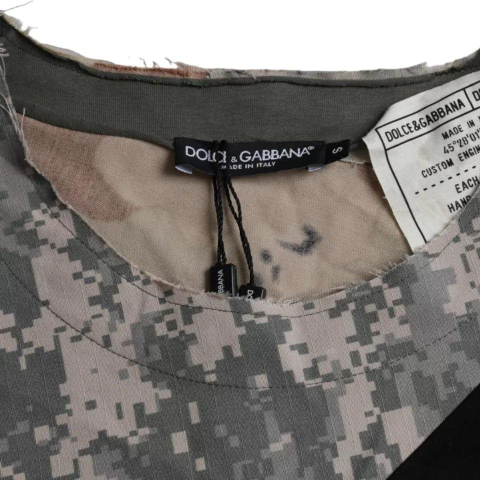Dolce & Gabbana T-Shirts IT46 | S Dolce & Gabbana Multicolor Camouflage Cotton Round Neck Men T-shirt