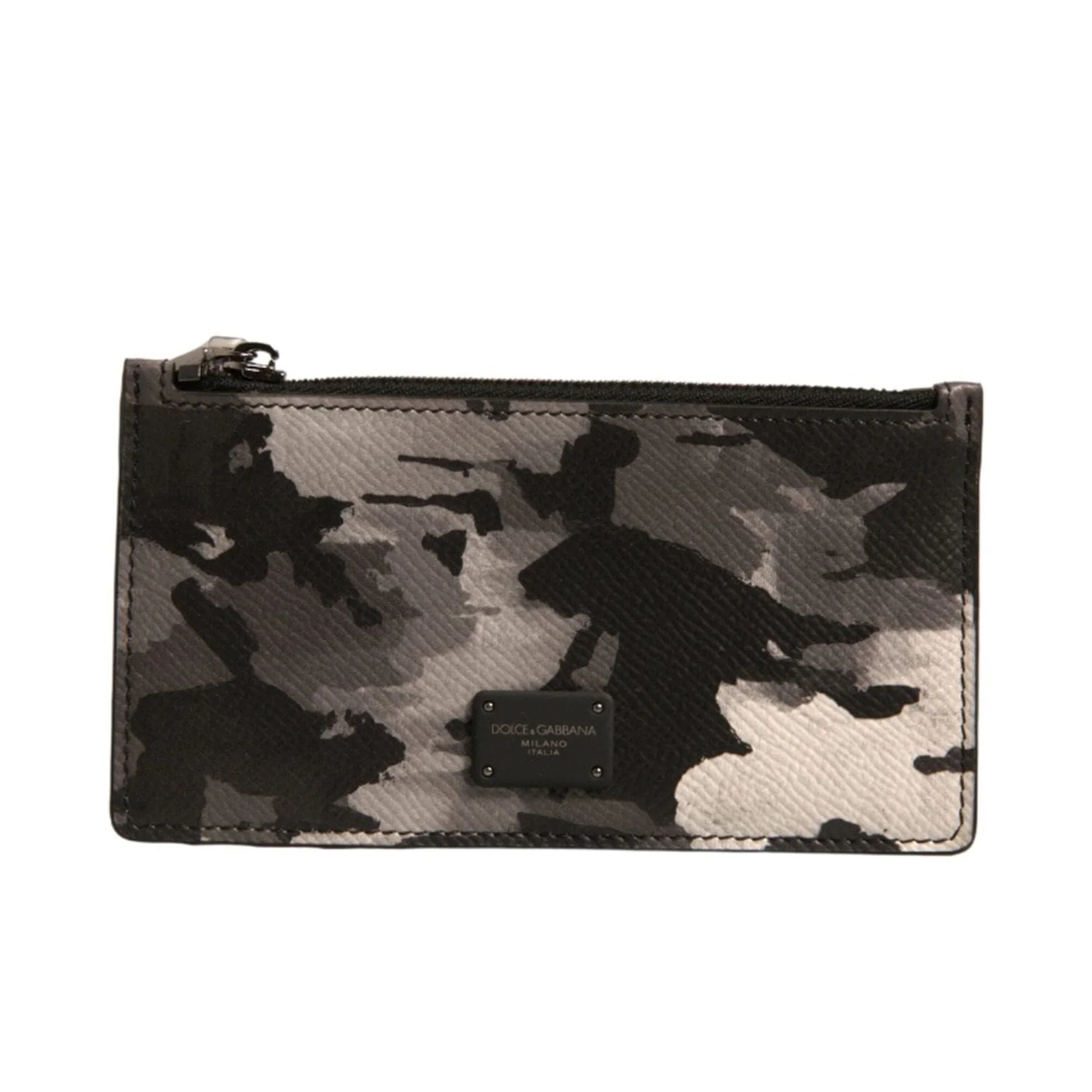 Dolce & Gabbana Dolce & Gabbana Multicolor Camouflage Logo Plaque Coin Purse Wallet