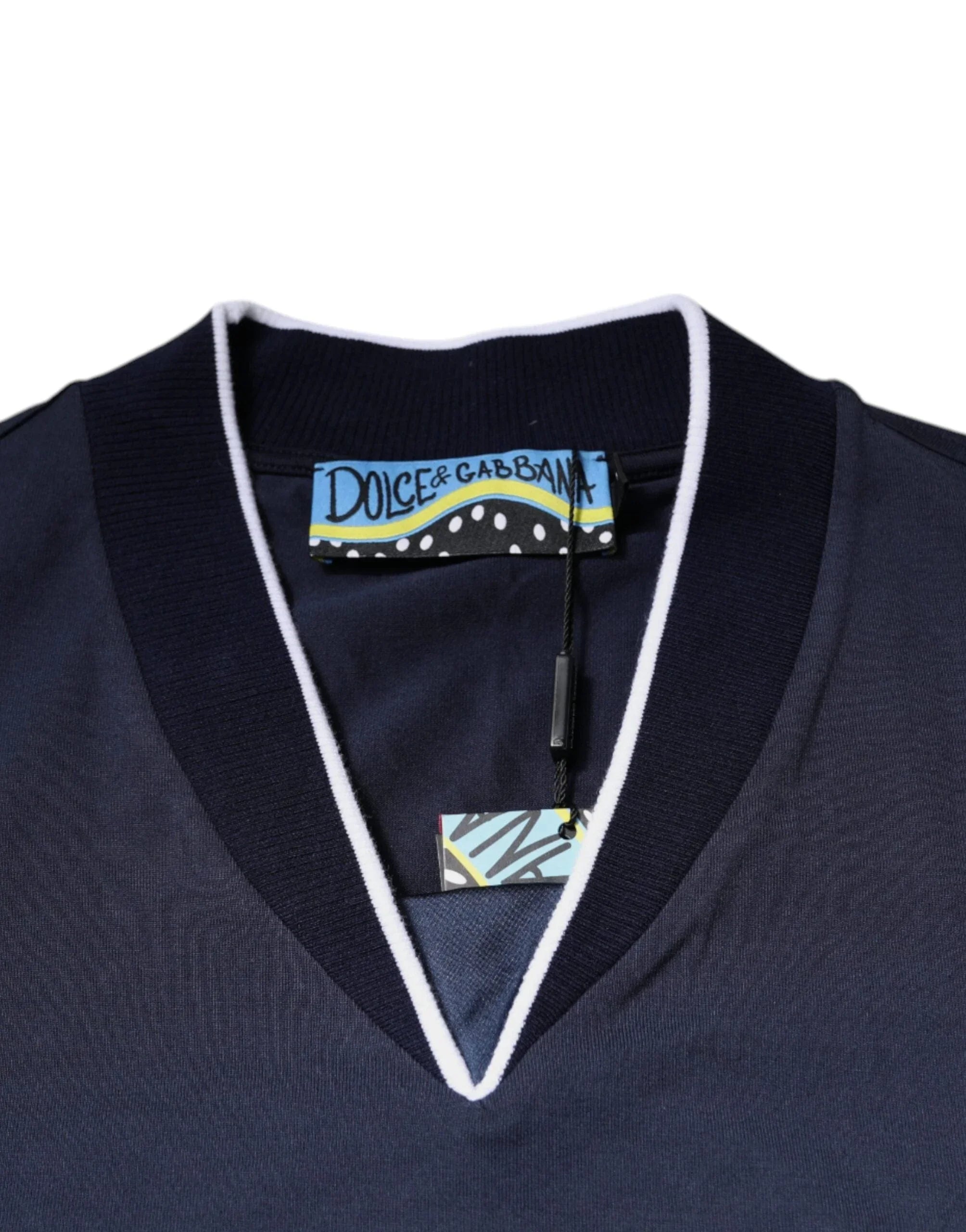 Dolce & Gabbana T-Shirts IT46 | S Dolce & Gabbana Multicolor Cotton Vneck Short Sleeve T-shirt