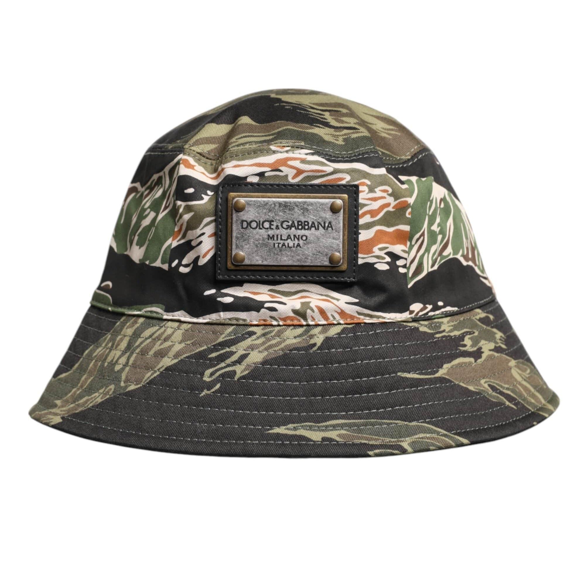 Dolce & Gabbana 58 cm|M Dolce & Gabbana Multicolor DG Plaque Wide Brim Bucket Hat