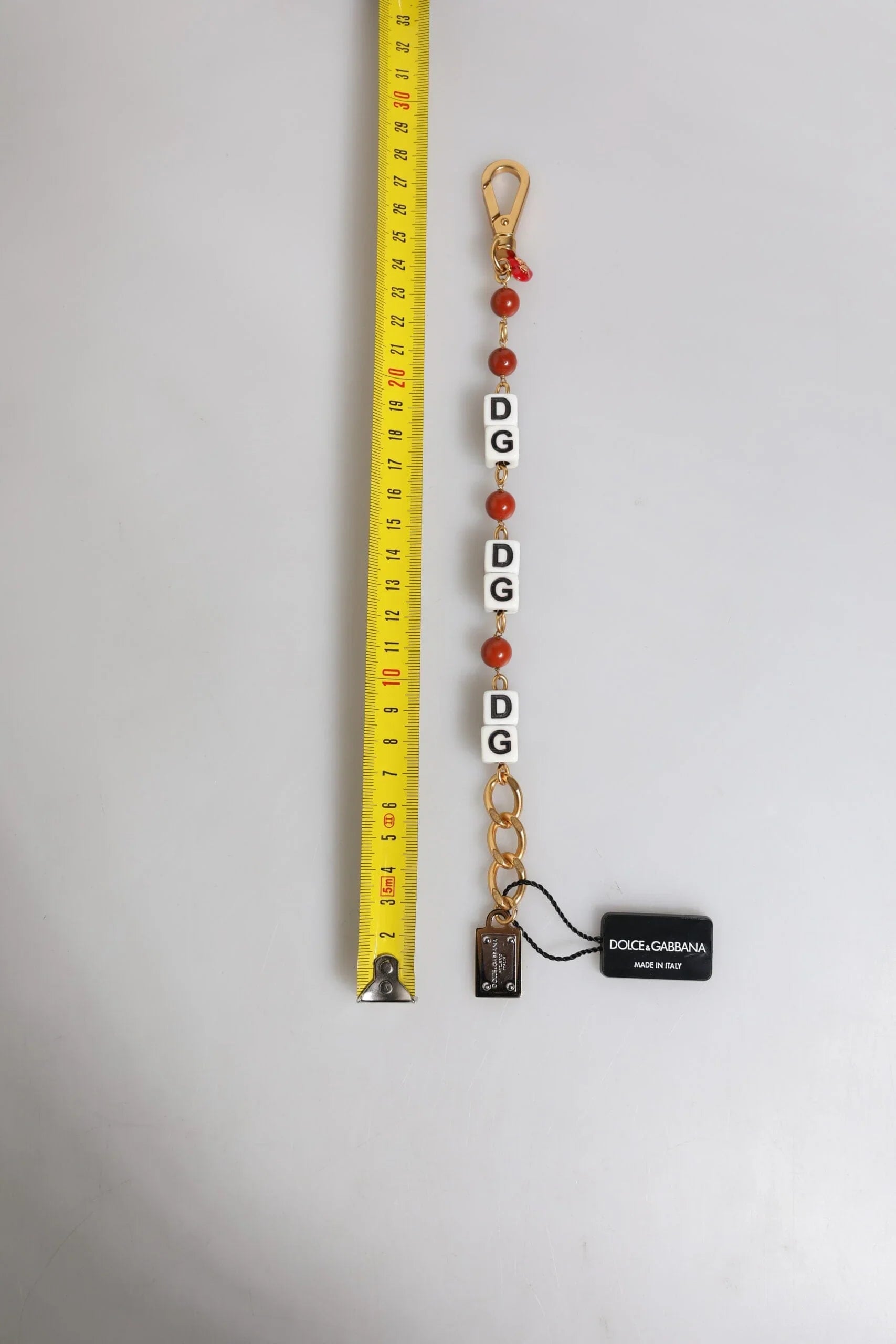 Dolce & Gabbana Dolce & Gabbana Multicolor Gold Tone Brass Chain DG Logo Dice Bracelet