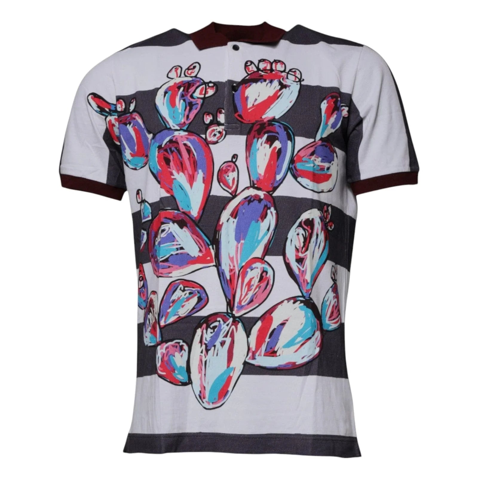Dolce & Gabbana Premium Polos IT52 | XL Dolce & Gabbana Multicolor Graphic Collared Polo T-shirt