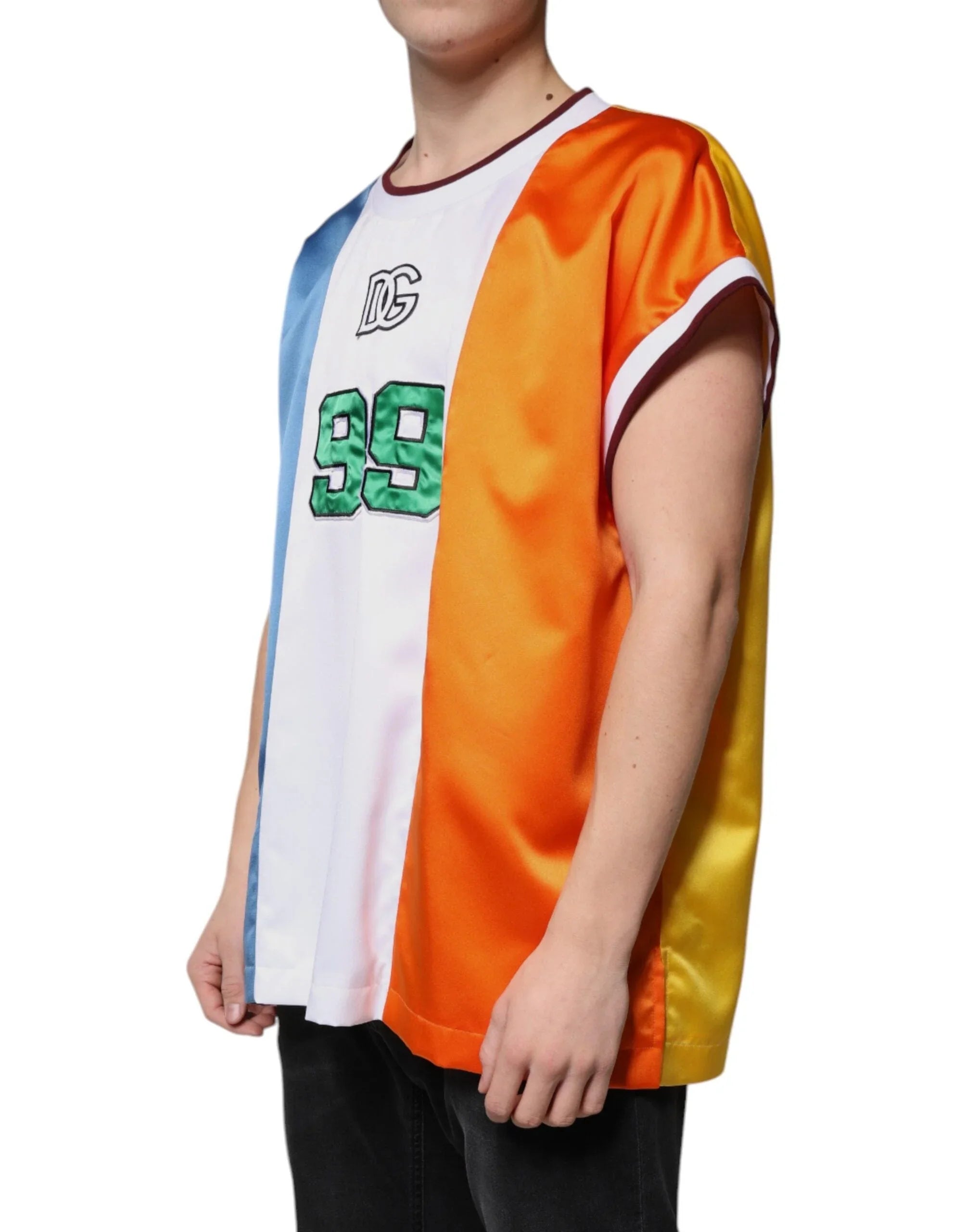 Dolce & Gabbana T-Shirts IT52 | XL Dolce & Gabbana Multicolor Jersey Tank Sleeveless T-shirt