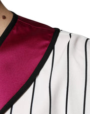 Dolce & Gabbana T-Shirts ÌT40| XXS Dolce & Gabbana Multicolor Logo Jersey Button V-neck T-shirt