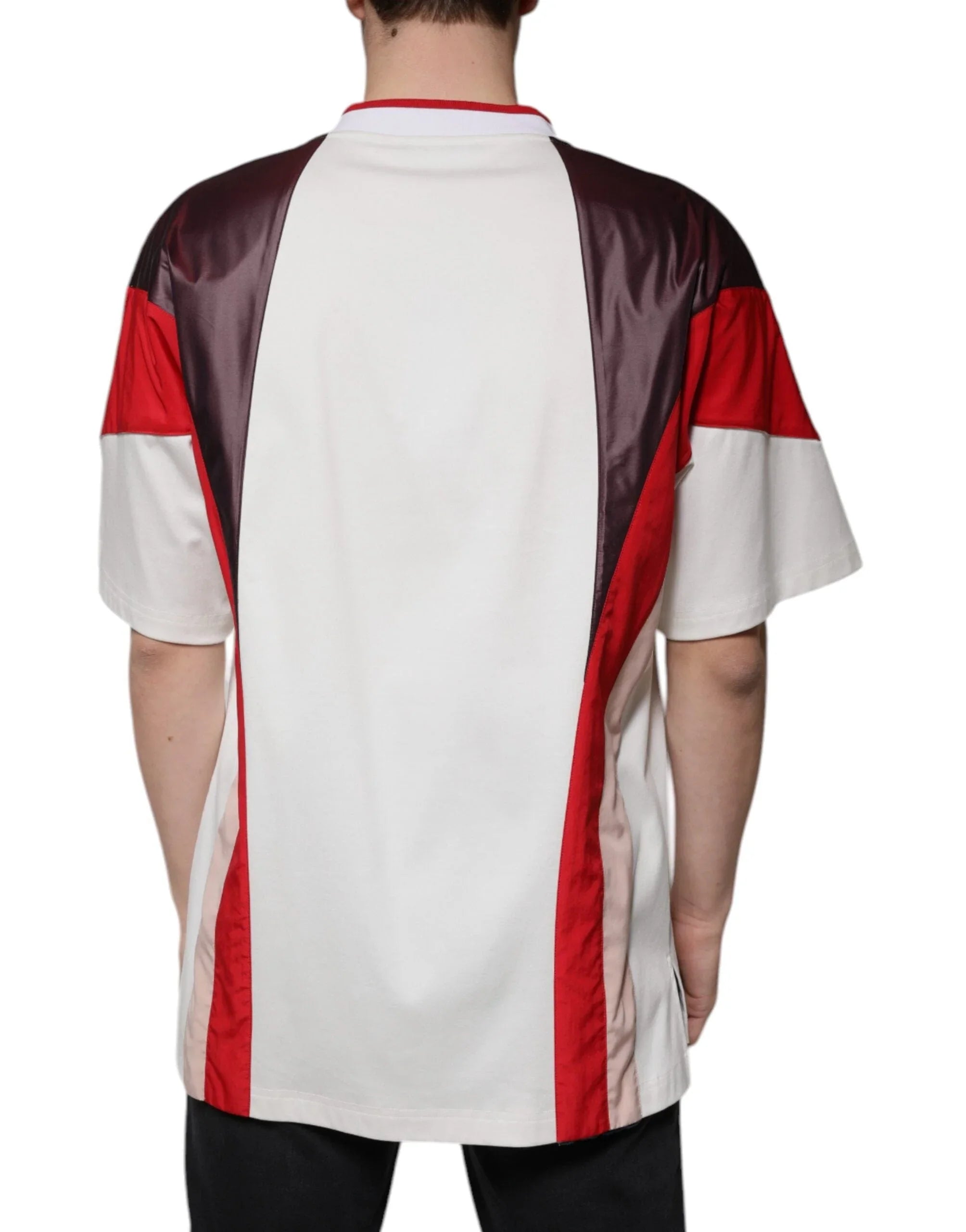 Dolce & Gabbana T-Shirts IT54 | XL Dolce & Gabbana Multicolor Logo Jersey Cotton V-neck T-shirt