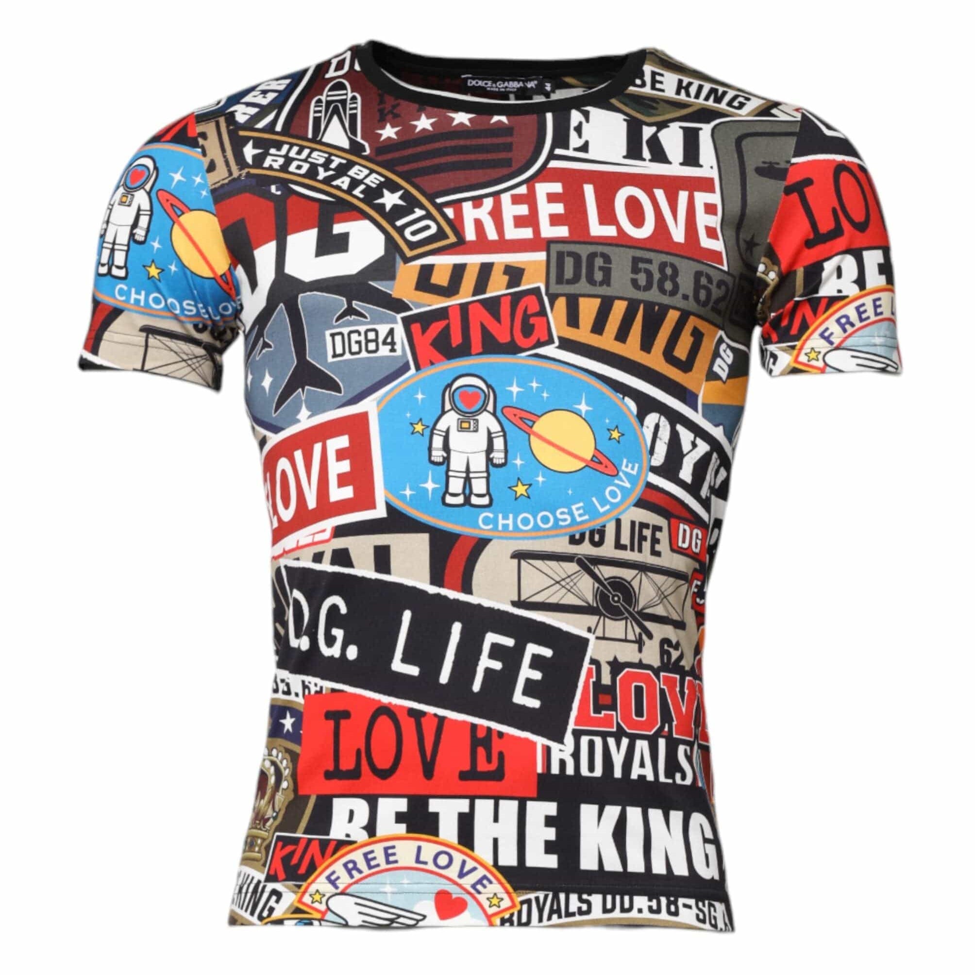 Dolce & Gabbana T-Shirts IT44 | XS Dolce & Gabbana Multicolor Patchwork Cotton Crew Neck T-shirt