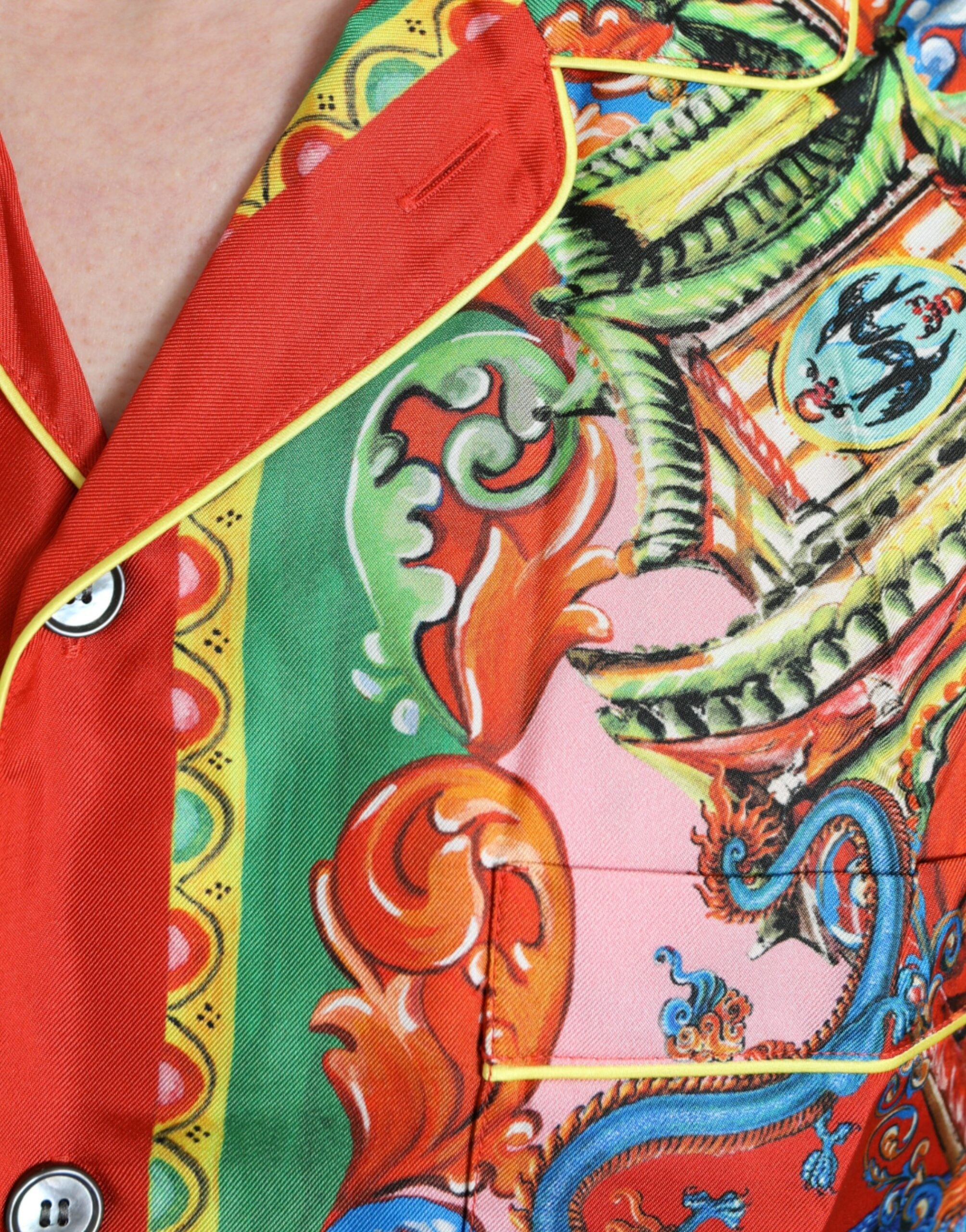 Dolce & Gabbana Shirts IT5 | M Dolce & Gabbana Multicolor Patterned Button Down Casual Shirt