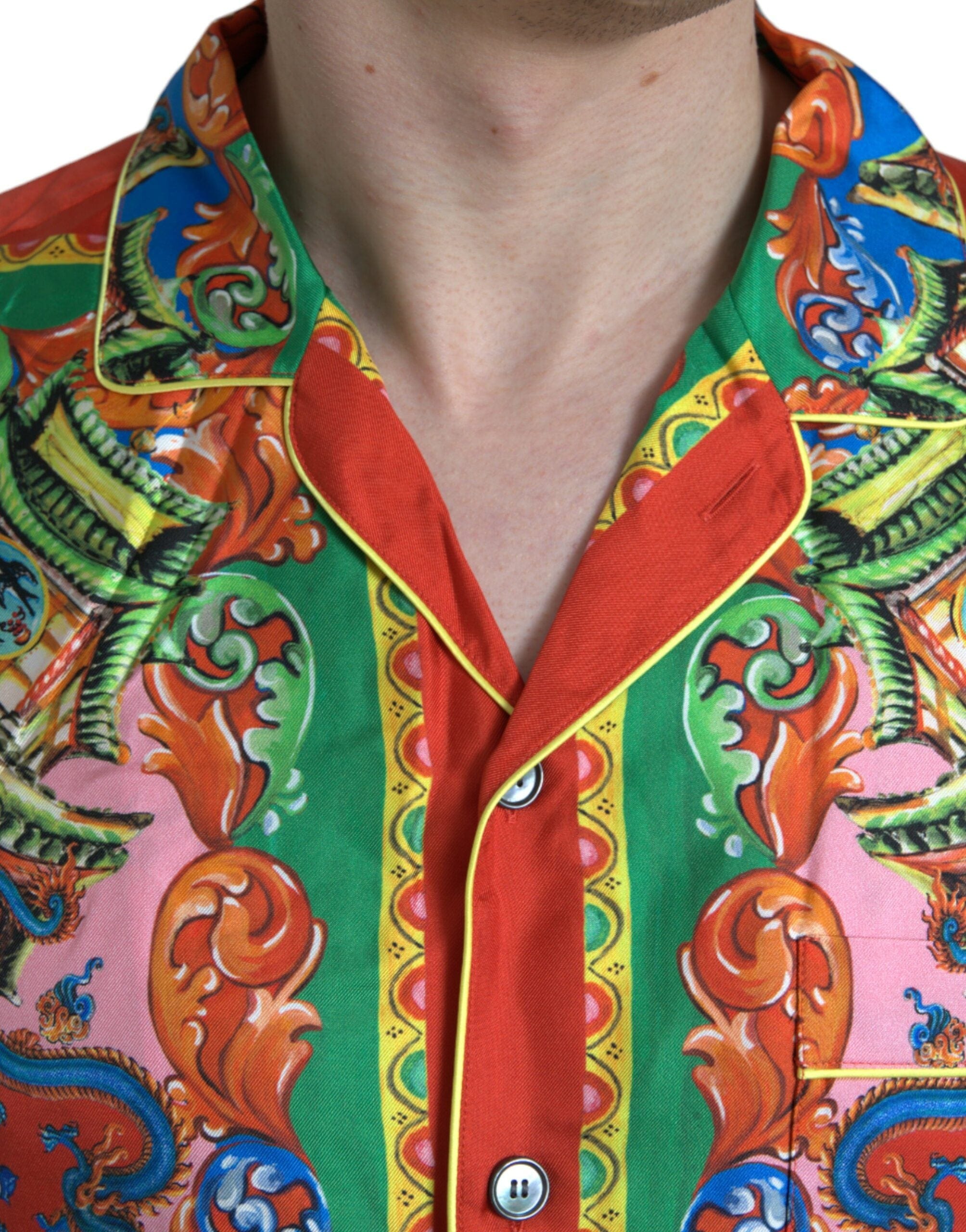 Dolce & Gabbana Shirts IT5 | M Dolce & Gabbana Multicolor Patterned Button Down Casual Shirt