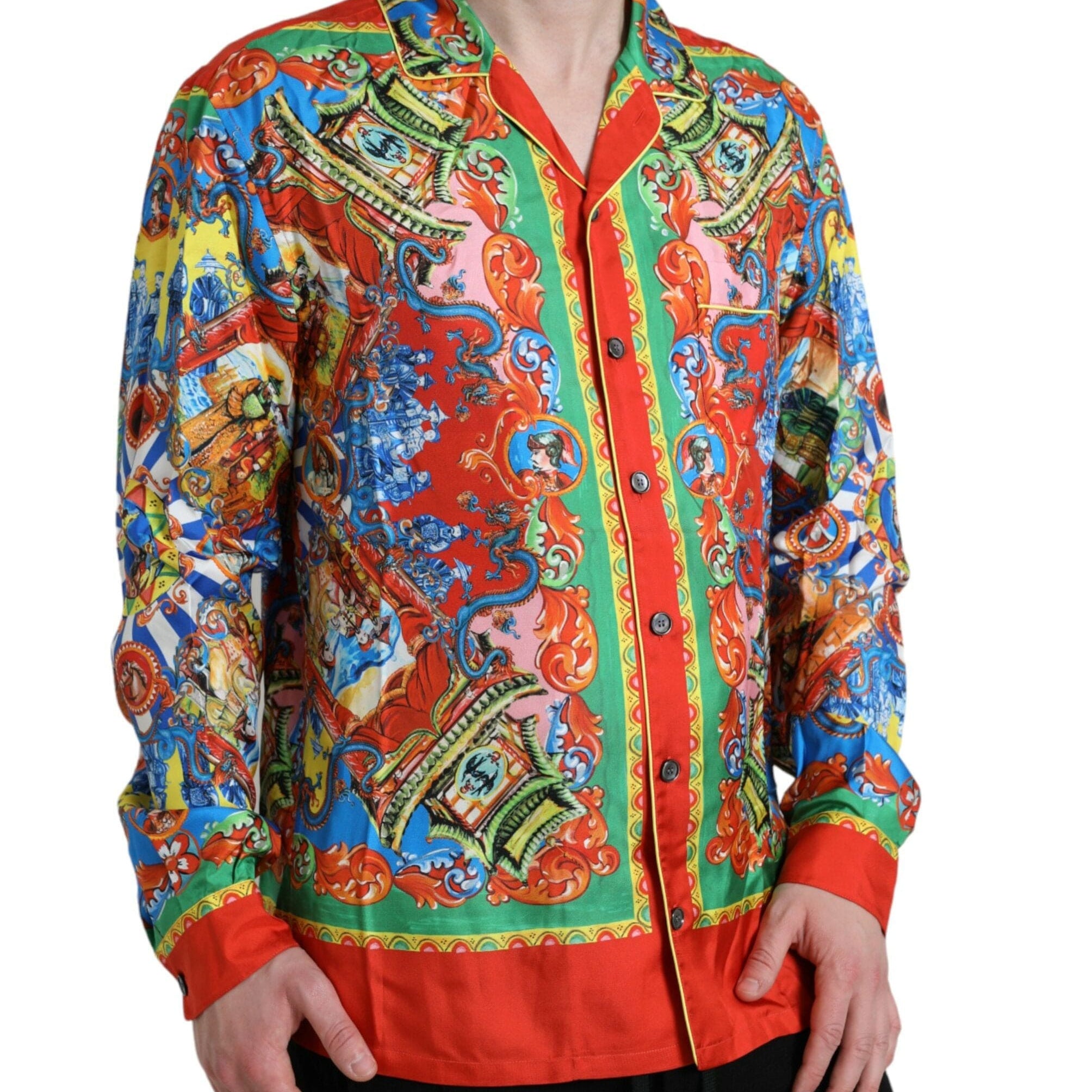 Dolce & Gabbana Shirts IT5 | M Dolce & Gabbana Multicolor Patterned Button Down Casual Shirt