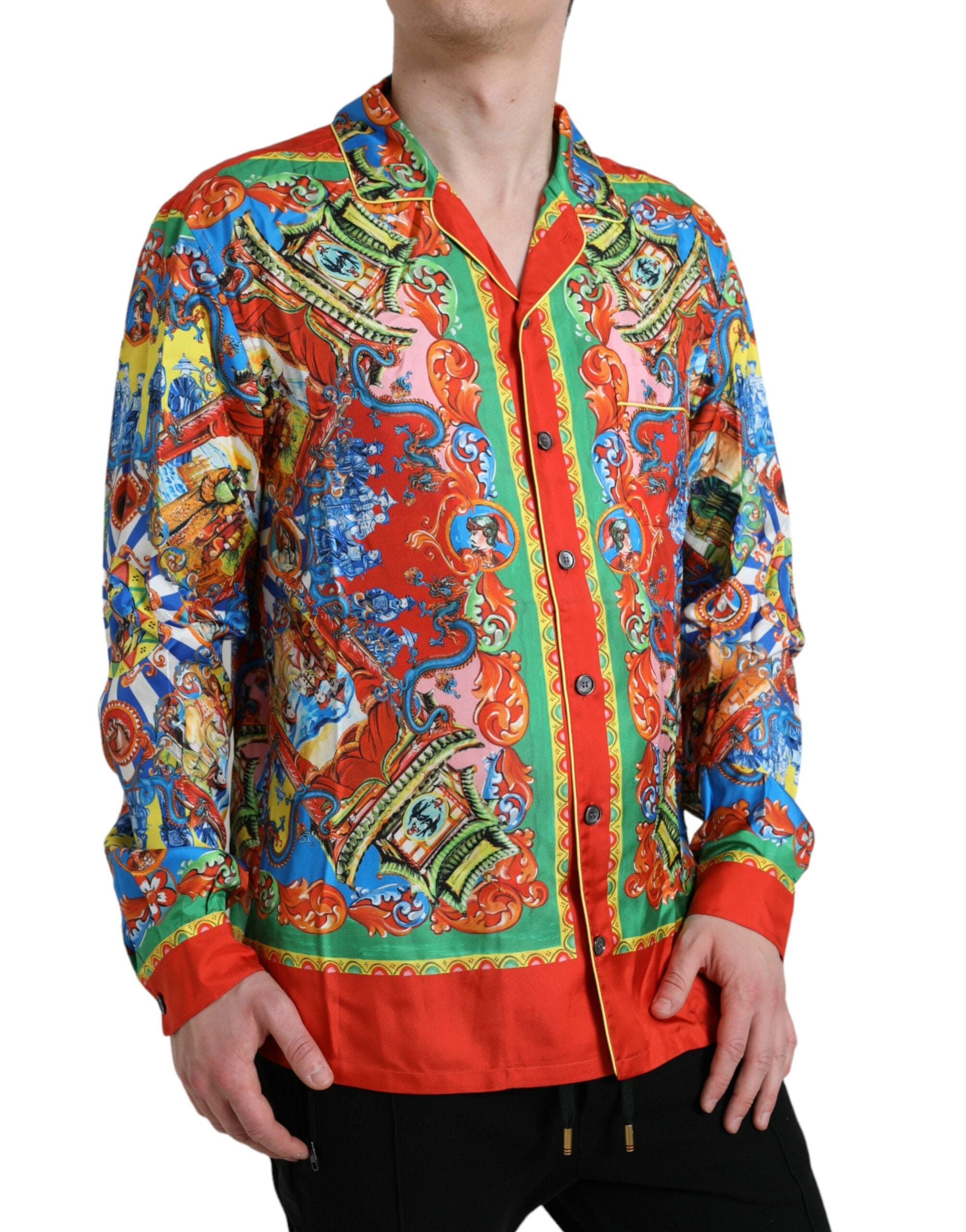 Dolce & Gabbana Shirts IT5 | M Dolce & Gabbana Multicolor Patterned Button Down Casual Shirt